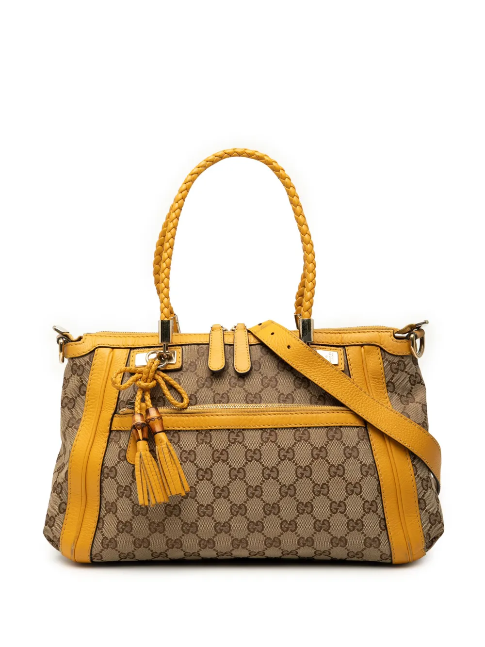 Pre-owned Gucci 2000-2015 Gg Canvas Bella Satchel In Brown