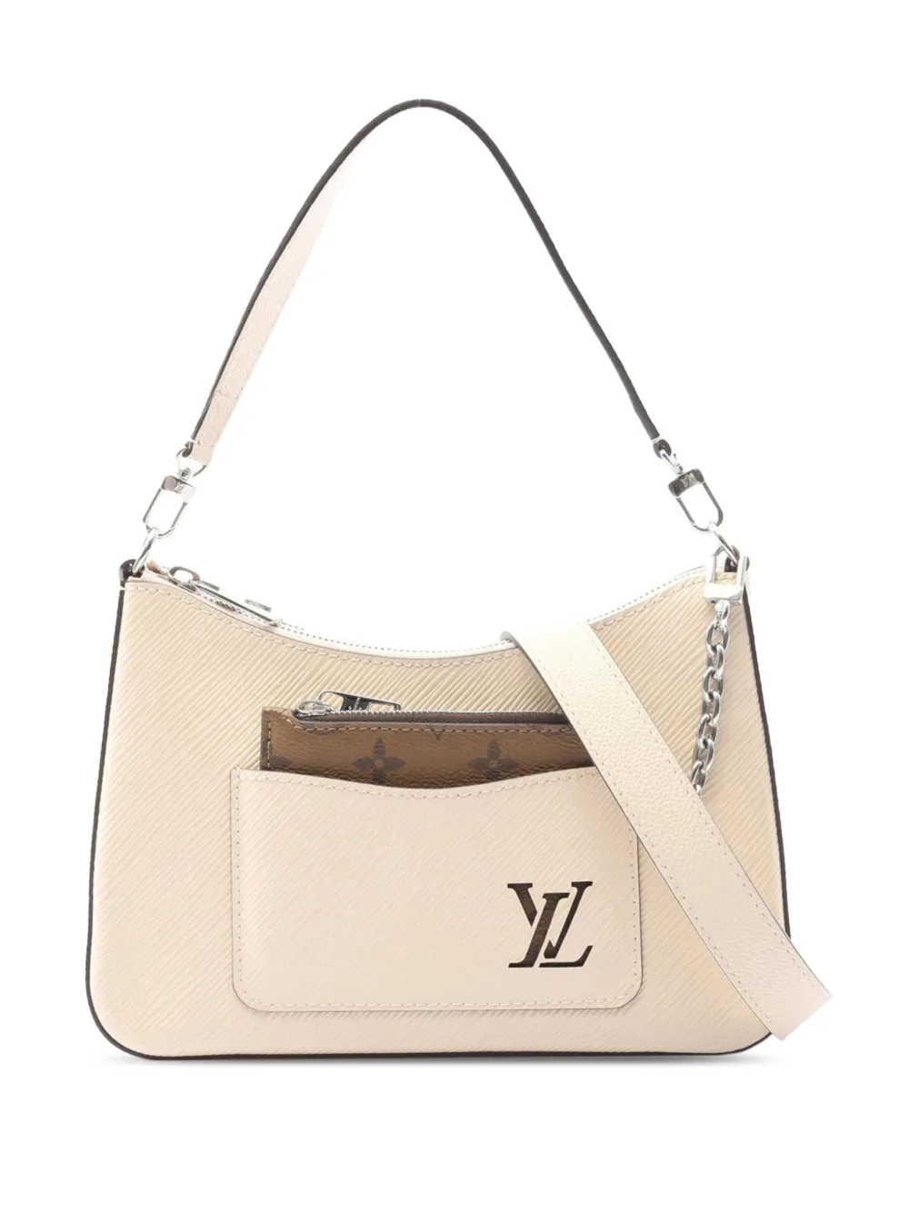 Pre-owned Louis Vuitton 2021-2025 Epi Marelle Satchel In White