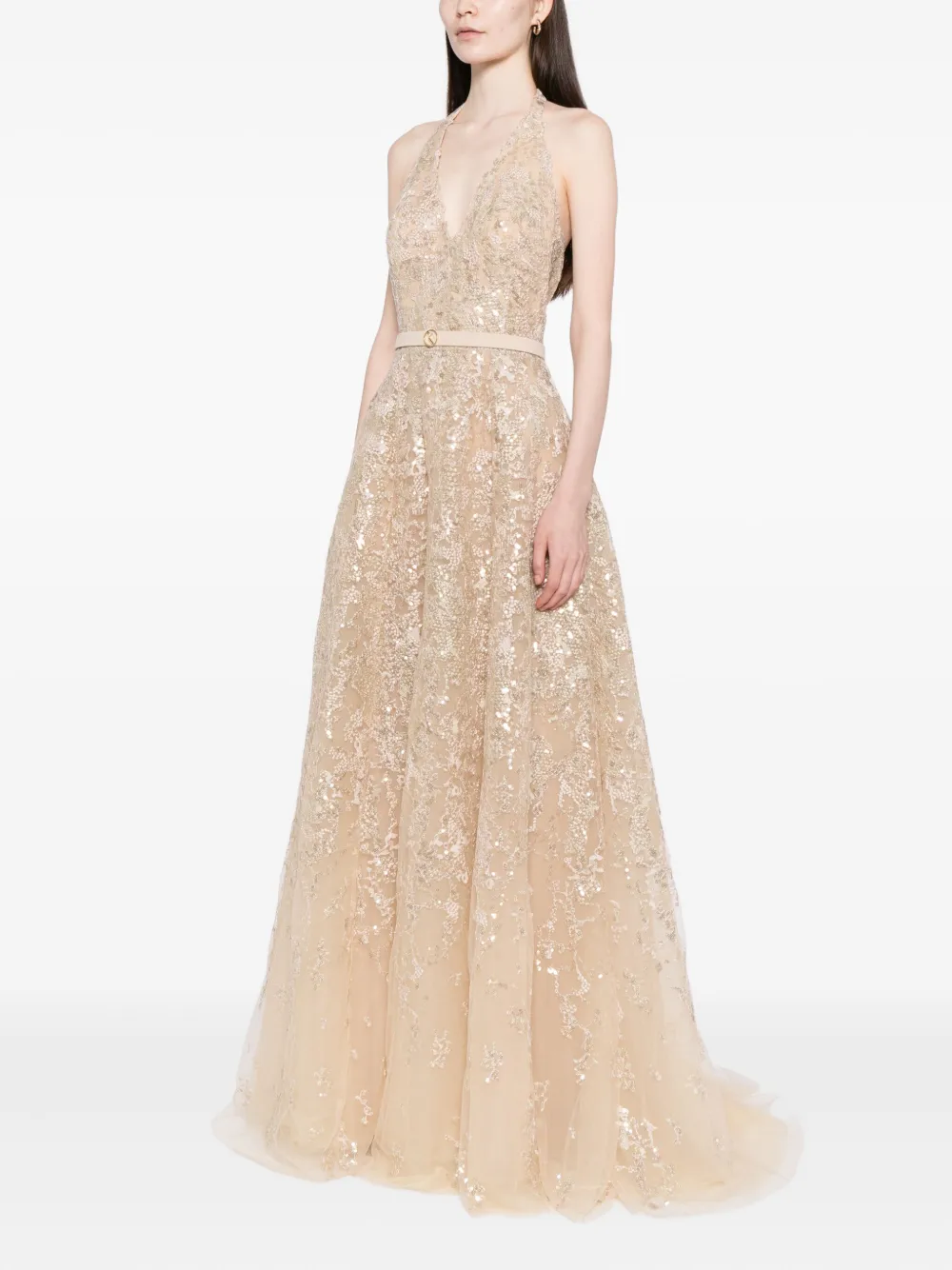 Saiid Kobeisy Jurk verfraaid met pailletten Zwart