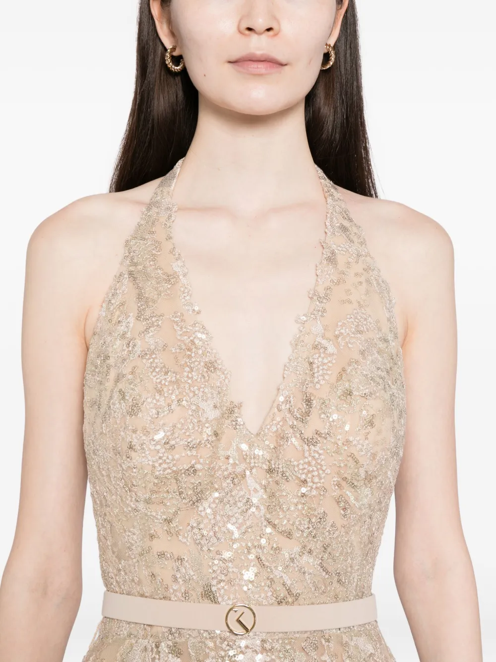 Saiid Kobeisy Jurk verfraaid met pailletten Zwart