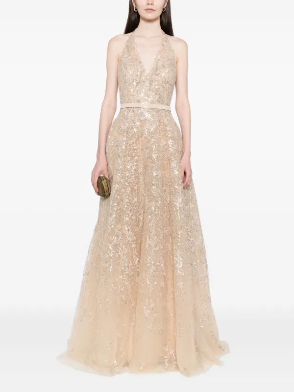 Saiid Kobeisy sequin-embellished Belted Dress | Black | FARFETCH ID