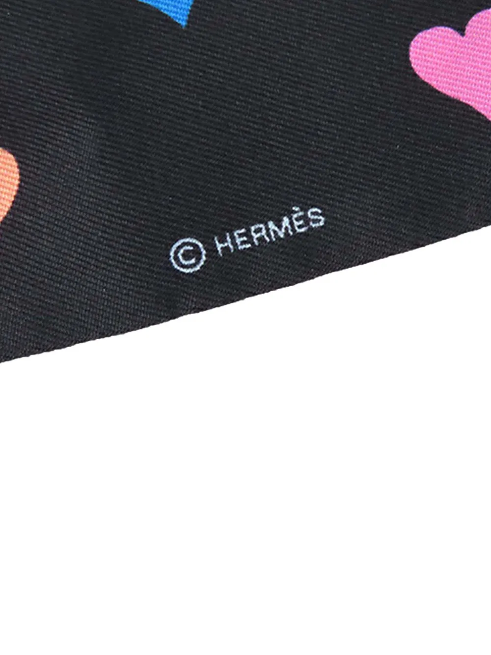 Pre-owned Hermes 2010-2025 Tea Time Silk Twilly Scarf Scarves In Black