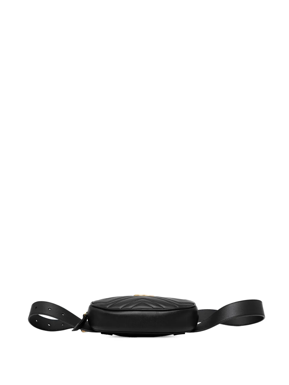 Pre-owned Gucci 2016-2025 Gg Marmont Matelasse Leather Belt Bag In Black