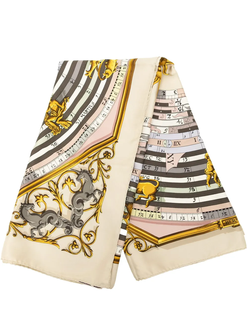 Hermès Pre-Owned mascada Astrologie Dies et Hore de seda del siglo XX | marrón | Image 1