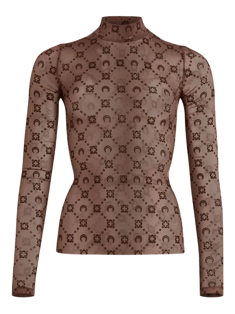 Marine Serre patterned long-sleeve top | Brown | Image 1