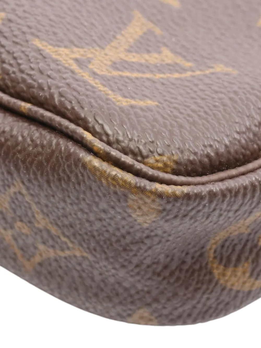 Pre-owned Louis Vuitton 2001 Monogram Pochette Accessoires Shoulder Bag In Brown