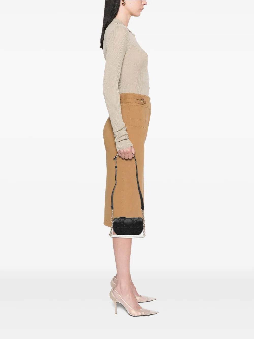 Christian Dior Pre-Owned mikro Cannage Dior Vibe satchel-taske i lammeskind fra 2022 | Pre-owned | Image 2