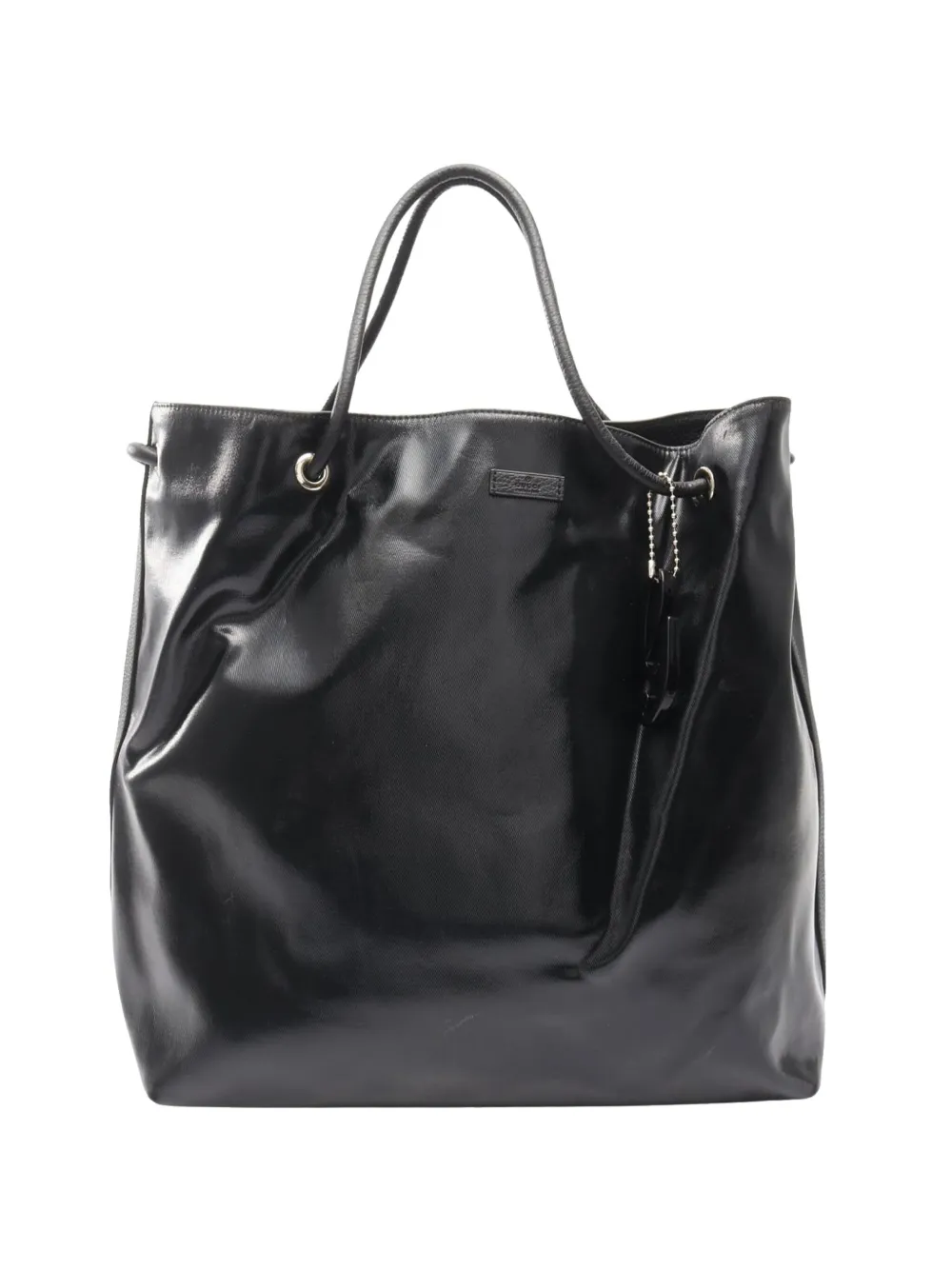 Pre-owned Gucci 2000-2015 Large Coated Canvas Gifford Tote Bag In Black
