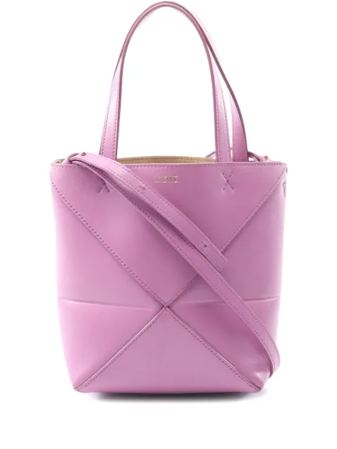 Loewe Pre-Owned bolsa satchel Mini Calfskin Puzzle Fold Tote 2023-2025
