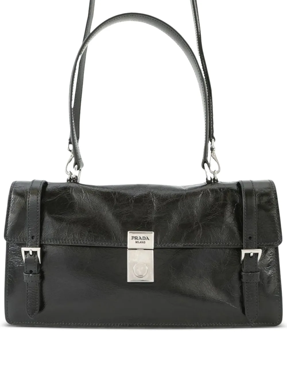 Prada Pre-Owned 2000-2024 Medium Glossy Leather satchel | Black | Image 1
