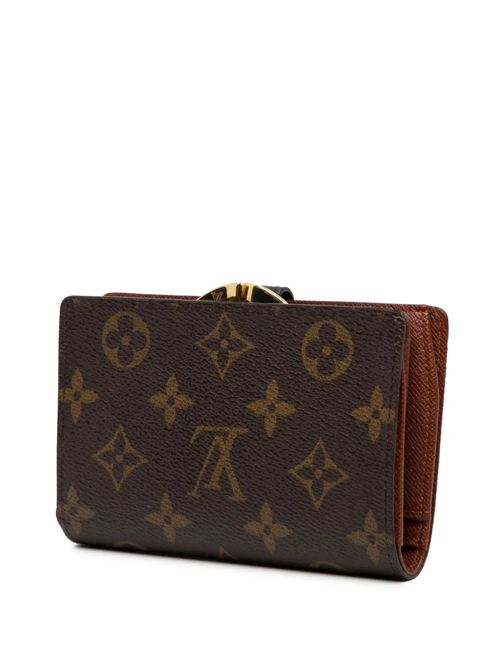 Pre-owned Louis Vuitton 2001 Monogram Porte Monnaie Billets Viennois Small Wallets In Brown
