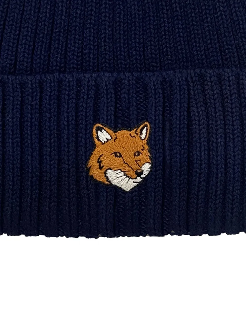 Maison Kitsuné Baby Fox muts met borduurwerk Blauw