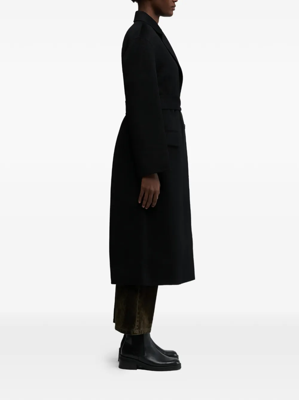  Aspesi Belted Wool Coat - Black 