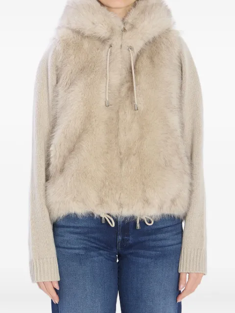 Valentini hooded zip-fastening fur-effect jacket