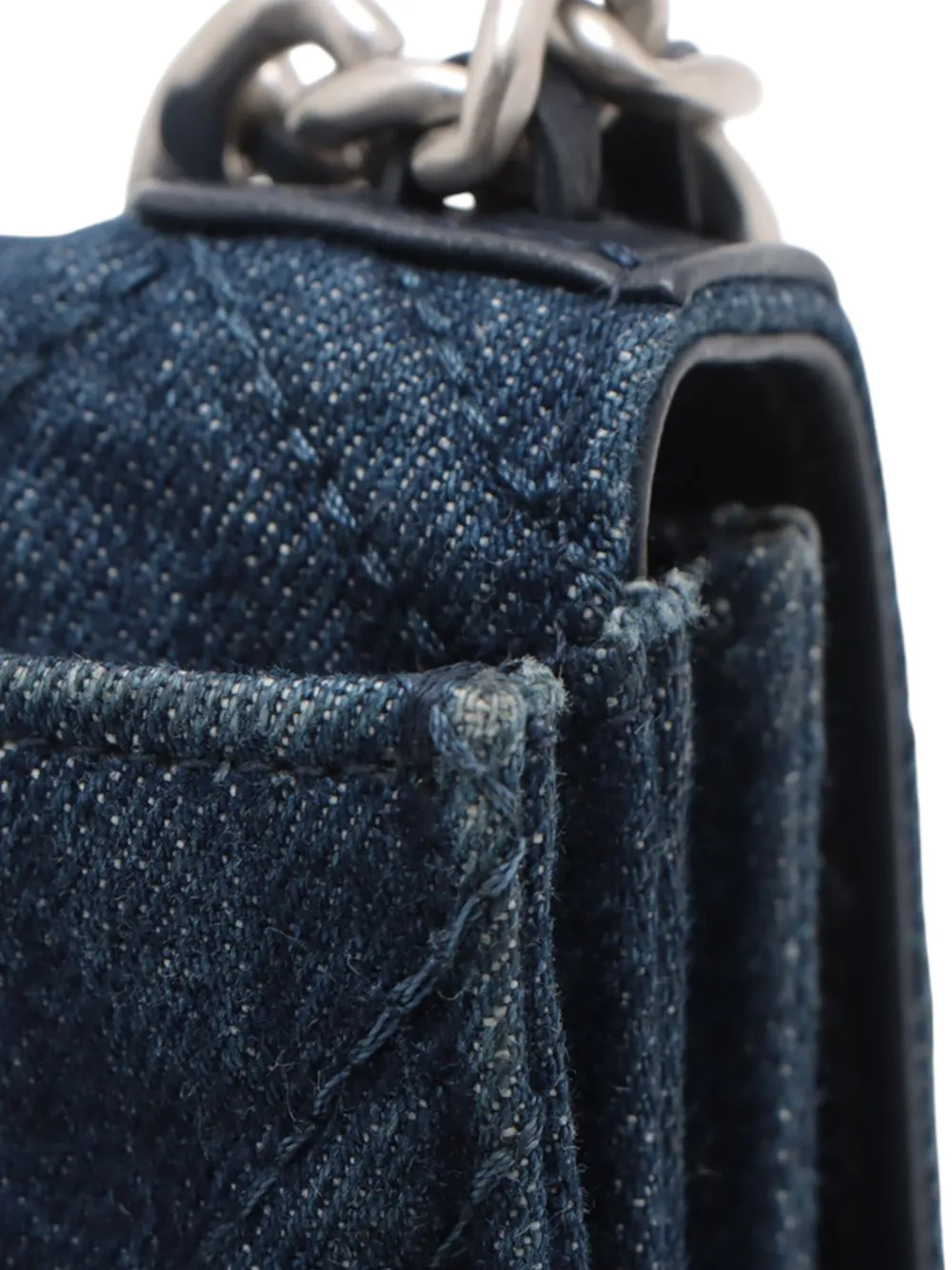 Pre-owned Chanel 2021 Denim 19 Phone Holder With Chain Satchel In Blue