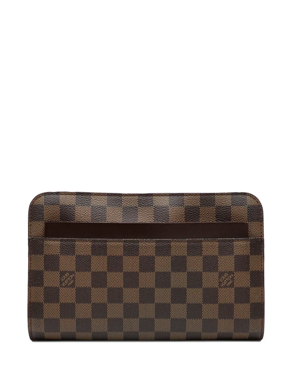 Pre-owned Louis Vuitton 2006 Damier Ebene Saint Louis Pochette Clutch Bag In Brown