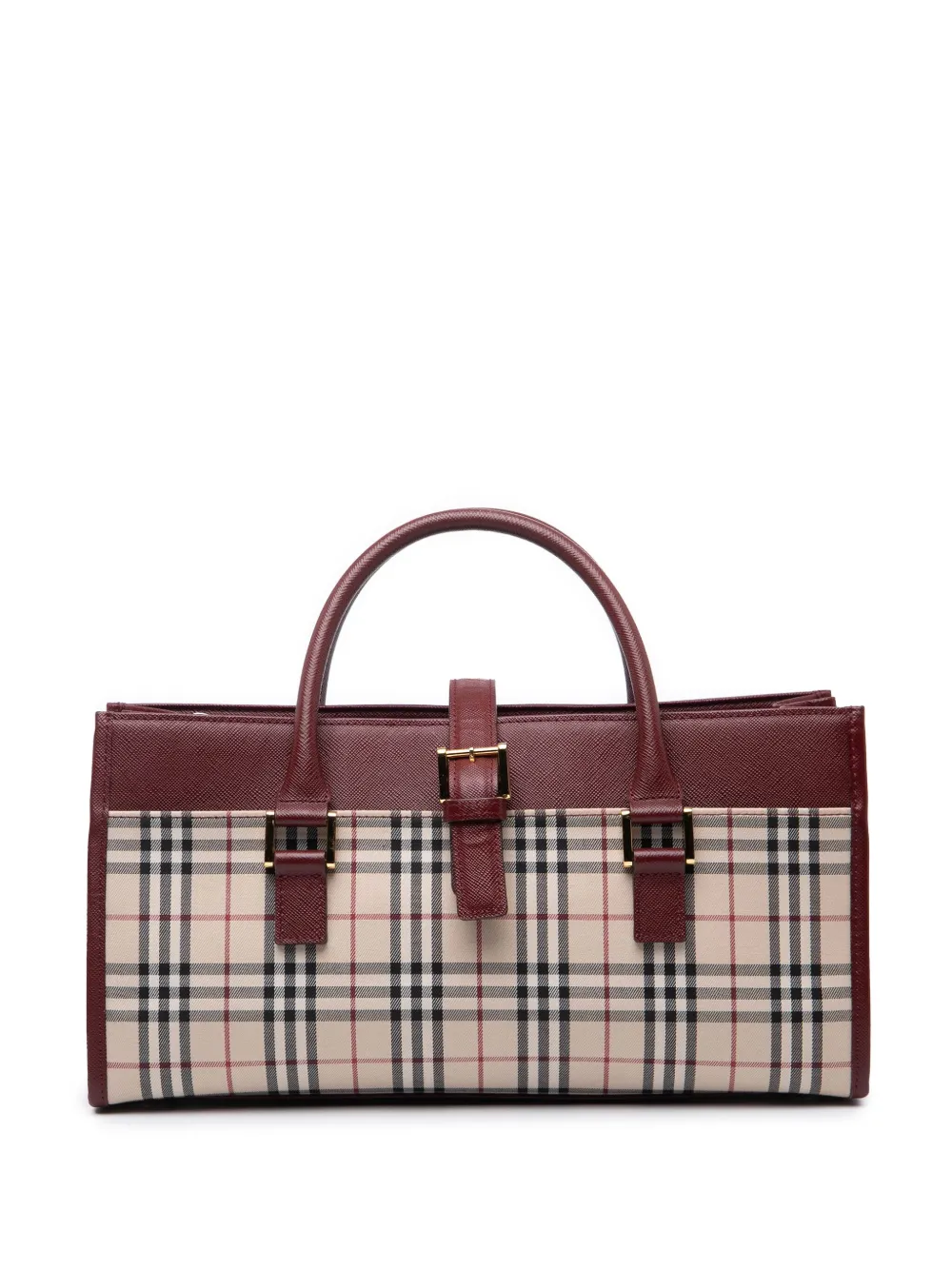Pre-owned Burberry 2000-2017 House Check Canvas Handbag In Brown