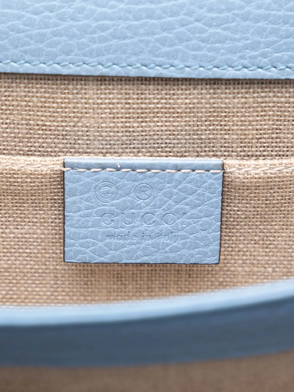 Pre-owned Gucci 2000-2015 Small Dollar Calfskin Interlocking G Crossbody Bag In Blue