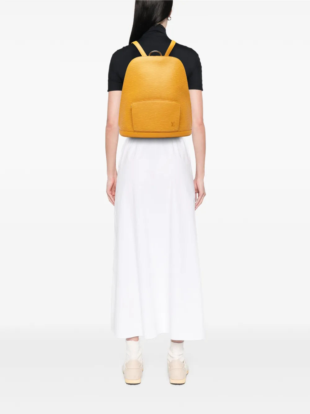 Pre-owned Louis Vuitton 1997 Epi Gobelins Backpack In Yellow
