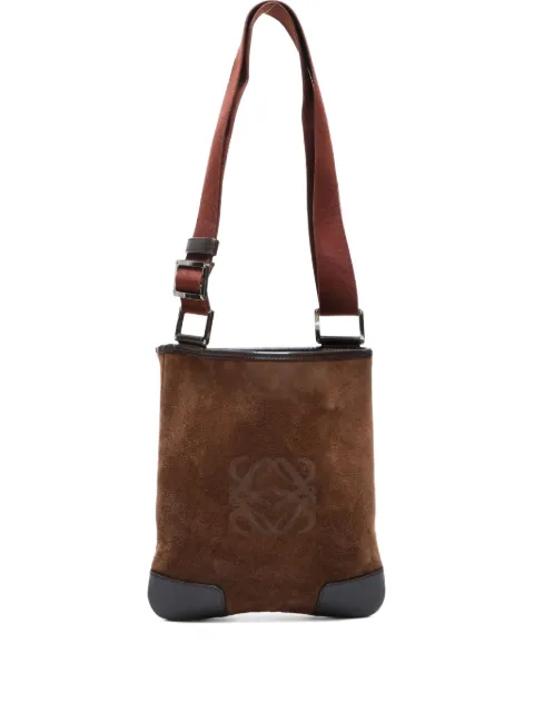 Loewe Pre-Owned 2000s anagram-suede shoulder bag