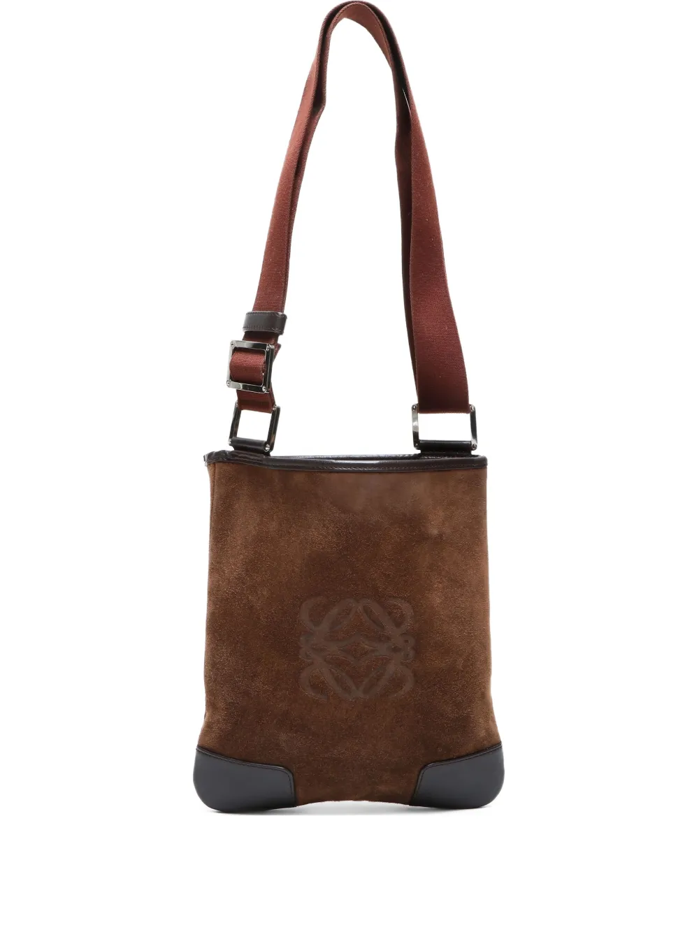 Loewe Pre-Owned 2000s anagram-suede shoulder bag | Brown | Image 1