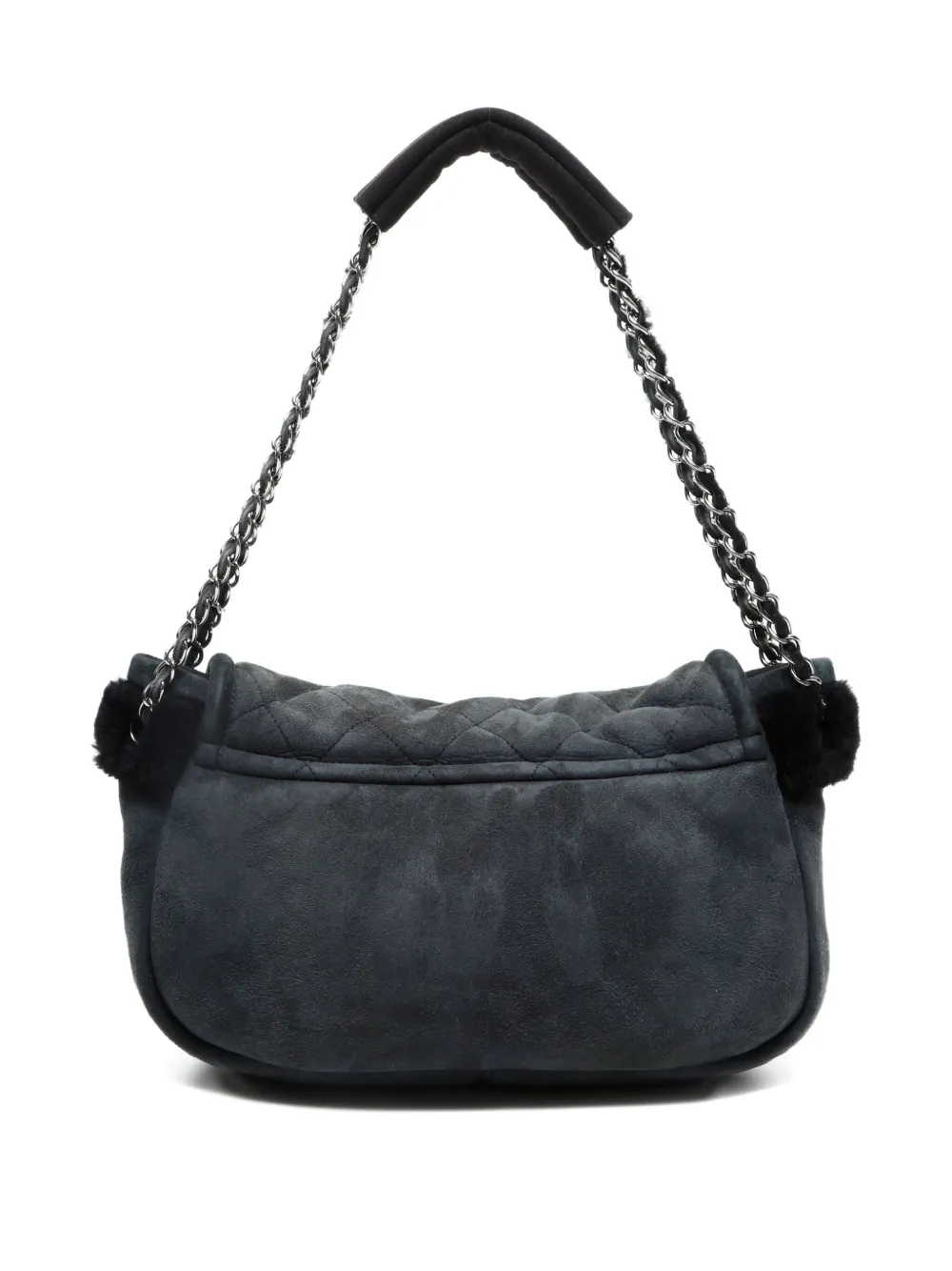 Pre-owned Chanel 2004-2005 Mouton 2.55 Suede-flap Shoulder Bag In Gray