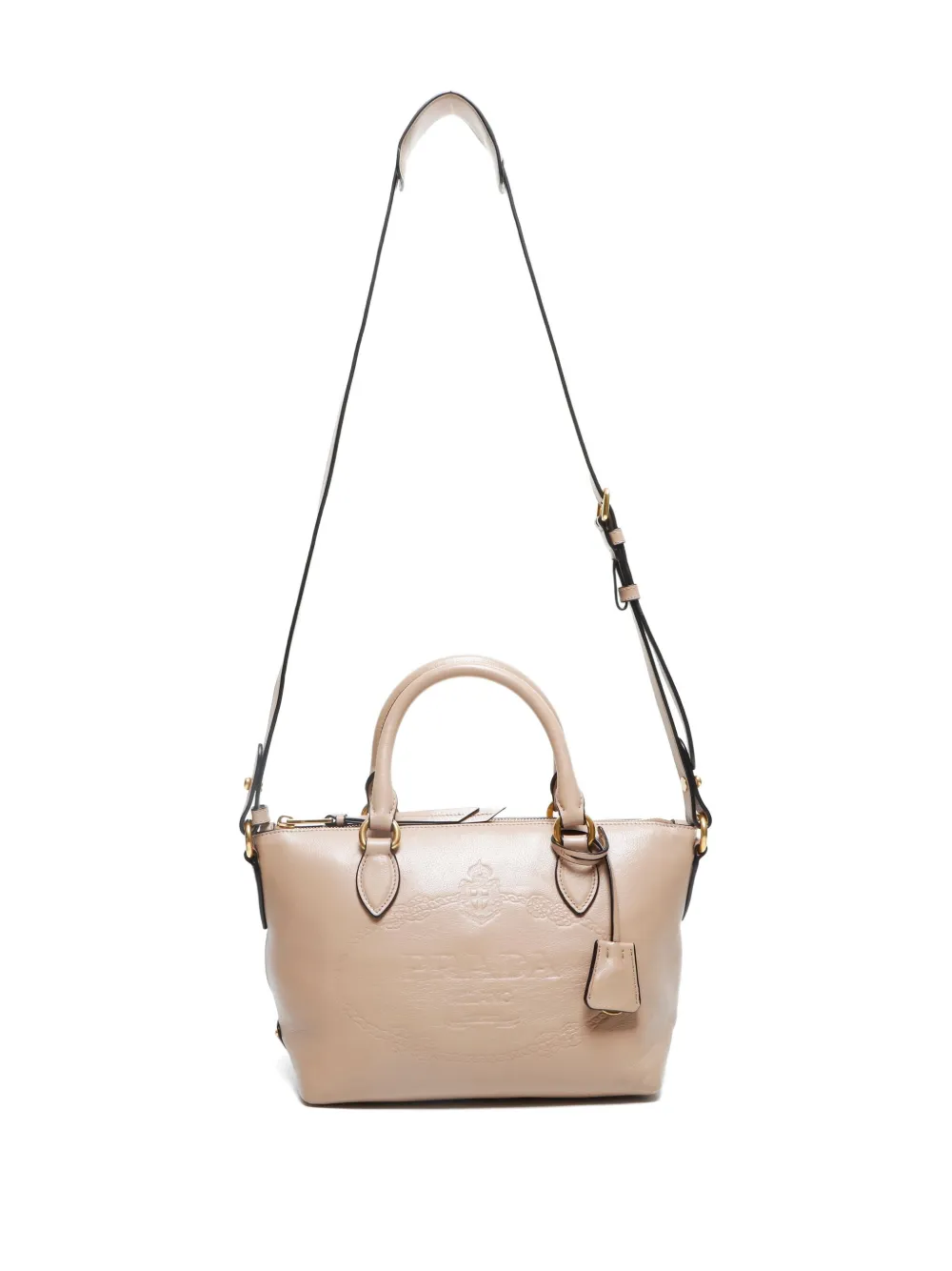 Pre-owned Prada 2015-2025s 2way Logo-debossed Tote Bag In Neutral