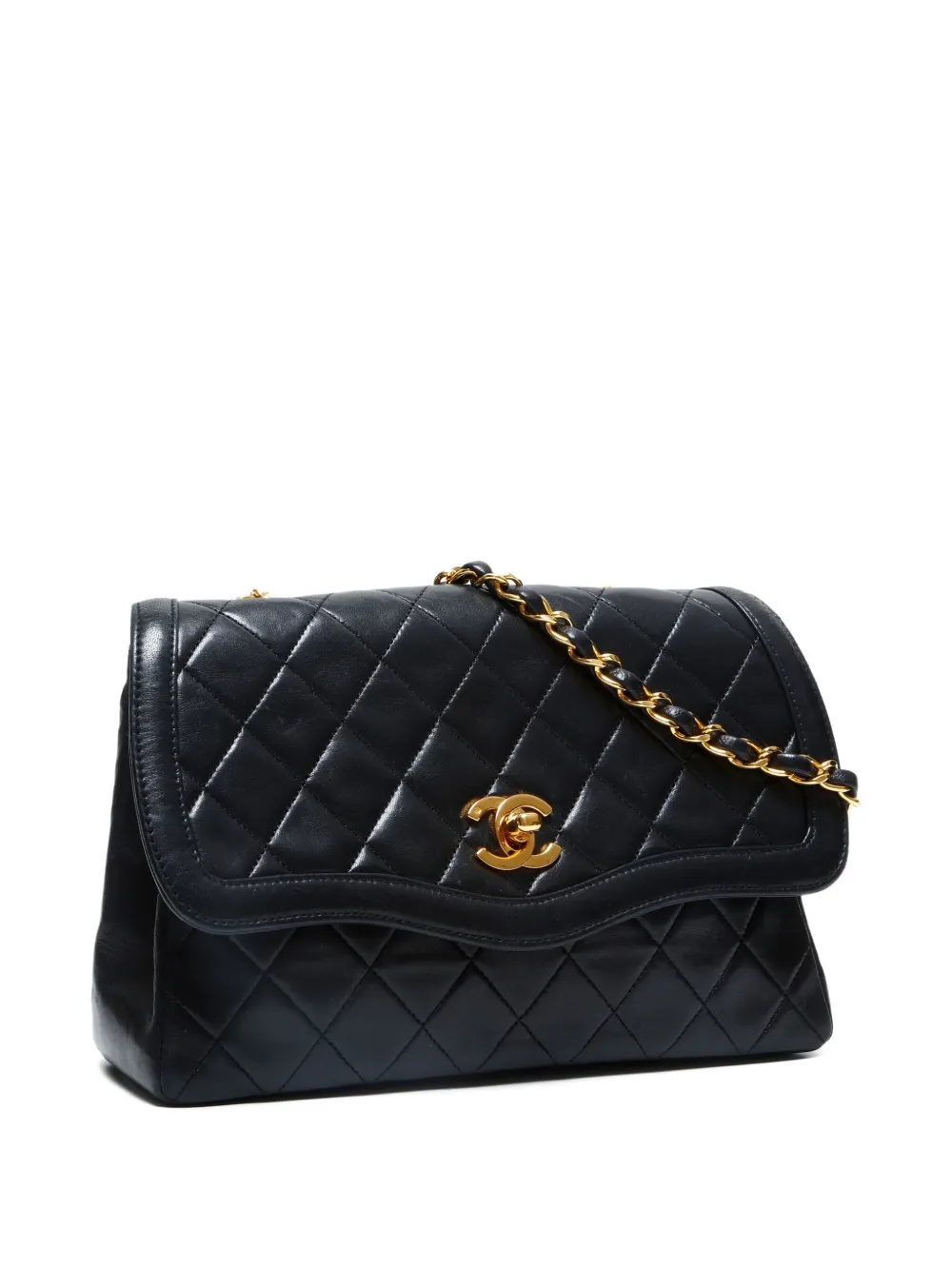 Pre-owned Chanel 1989-1991 Classic Flap Chain Shoulder Bag In Black
