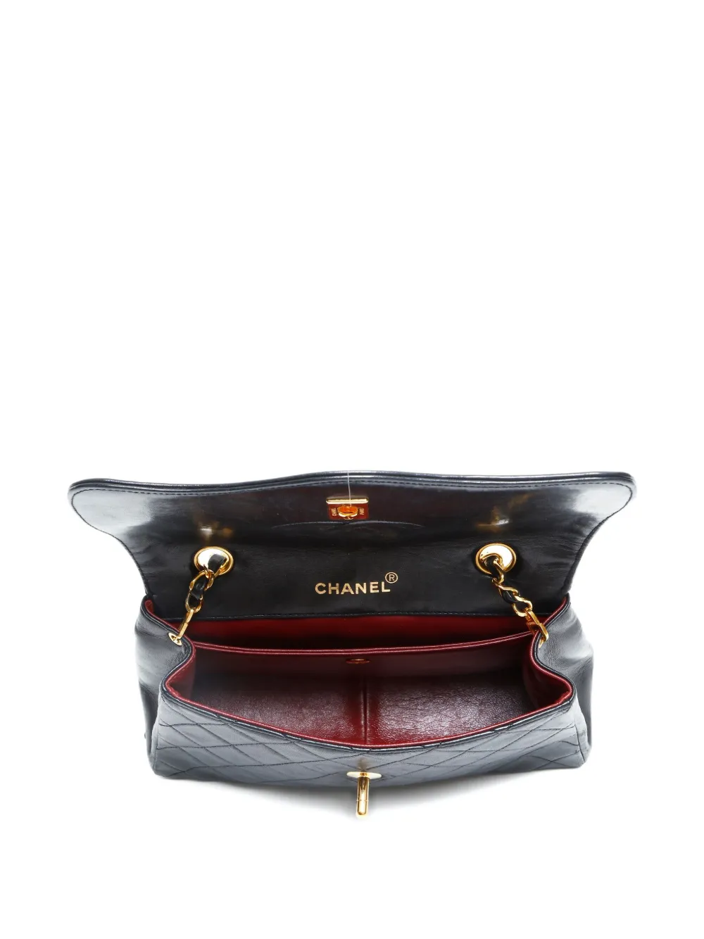 Pre-owned Chanel 1989-1991 Classic Flap Chain Shoulder Bag In Black