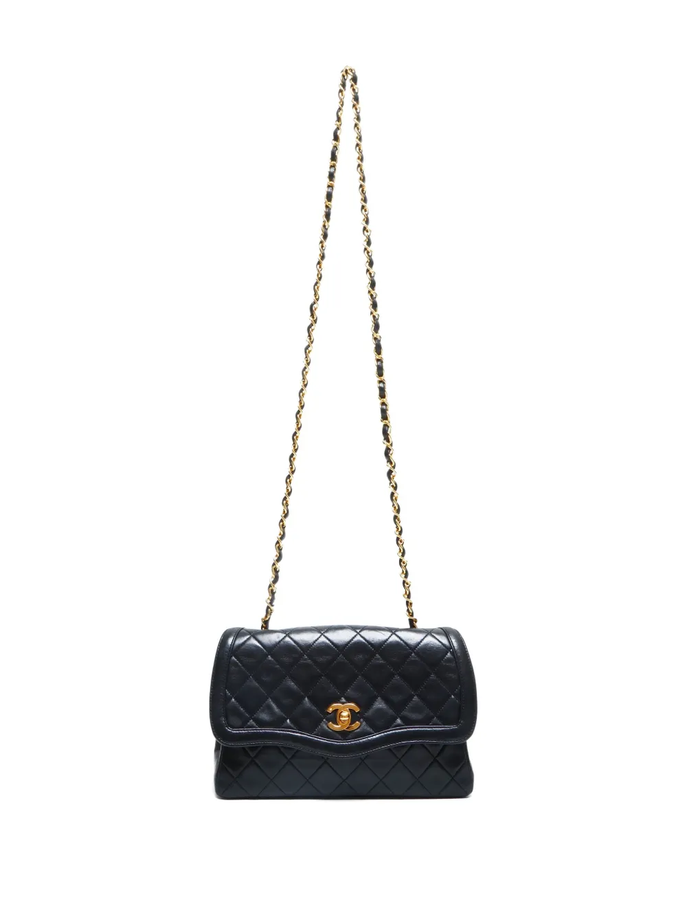 Pre-owned Chanel 1989-1991 Classic Flap Chain Shoulder Bag In Black