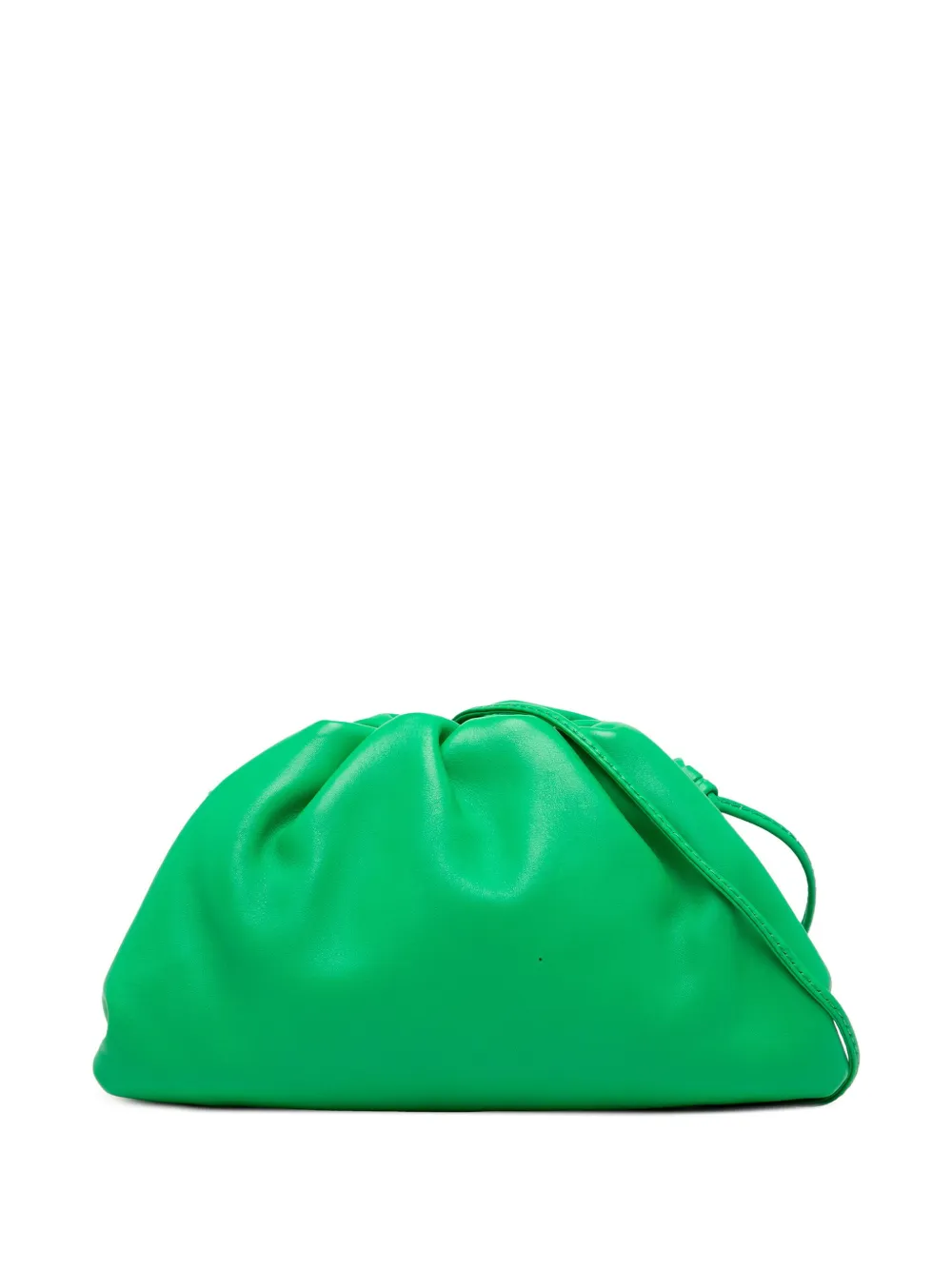 Pre-owned Bottega Veneta 2012-2025 Lambskin The Mini Pouch Crossbody Bag In Green