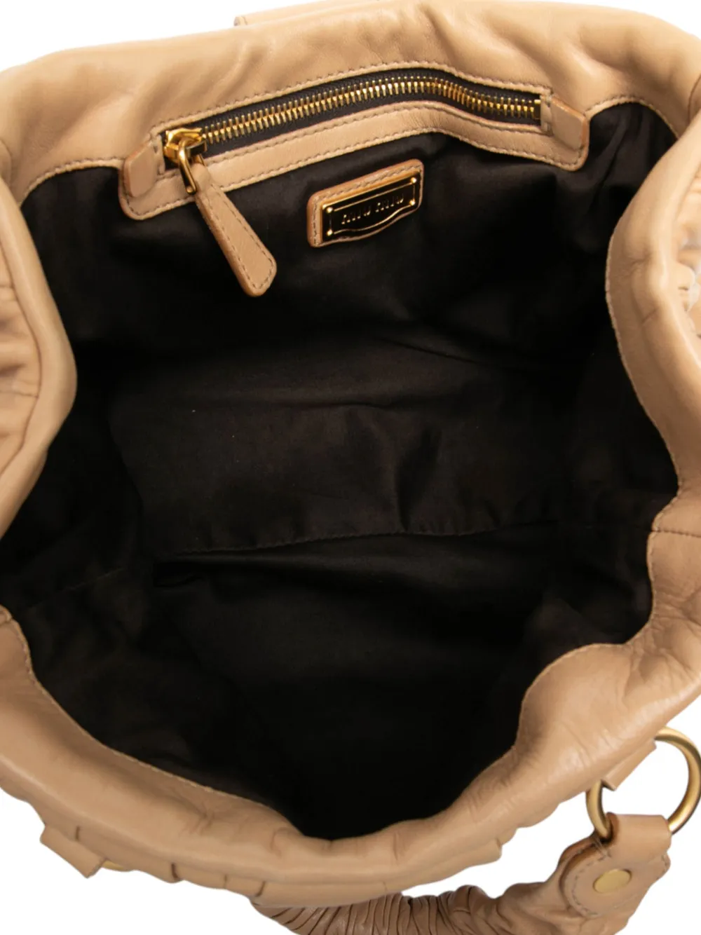 Pre-owned Miu Miu 2010 Matelasse Nappa Coffer Satchel In Brown