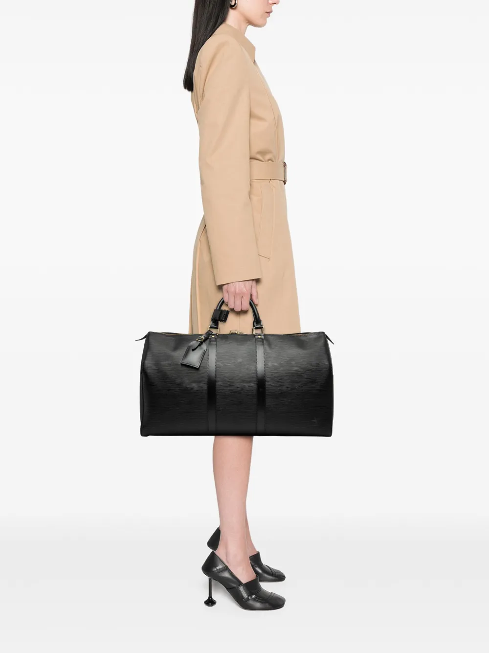 Pre-owned Louis Vuitton 1993 Epi Keepall 50 Travel Bag In Black