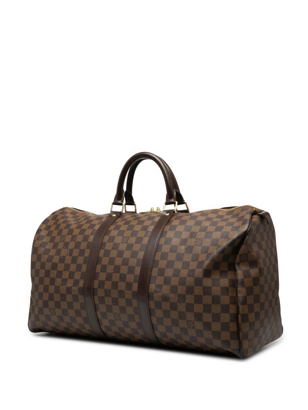 Pre-owned Louis Vuitton 2006 Damier Ebene Keepall 50 Travel Bag In Brown