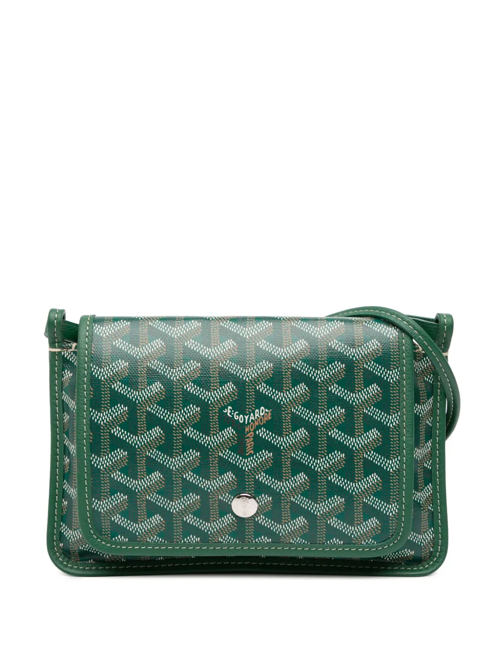 Pre-owned Goyard 2023 Ine Plumet Pocket Wallet Crossbody Bag In Green