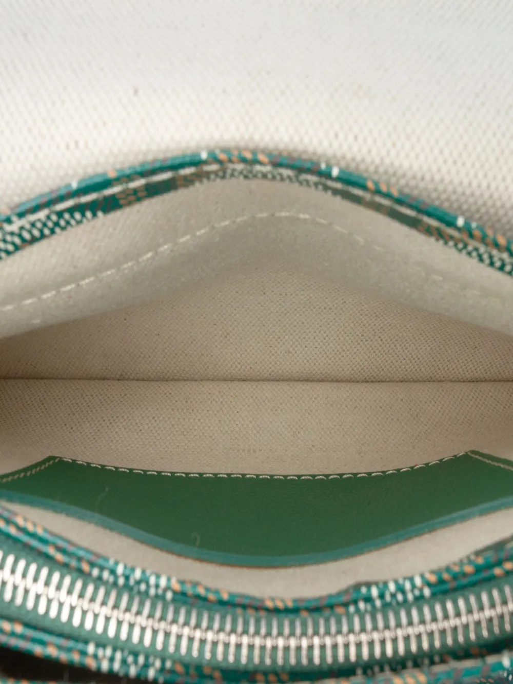 Pre-owned Goyard 2023 Ine Plumet Pocket Wallet Crossbody Bag In Green