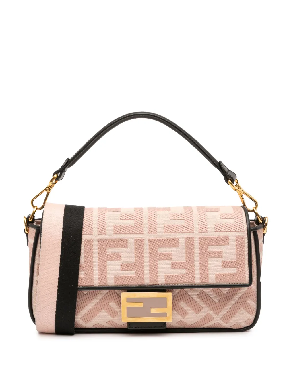 Fendi Pre-Owned 2000-2025 Zucca Embroidered Canvas Baguette satchel | Pink | Image 1