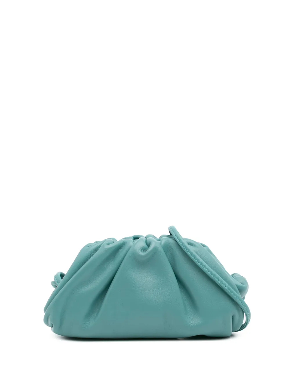 Pre-owned Bottega Veneta 2012-2025 Lambskin The Extra Mini Pouch Crossbody Bag In Blue