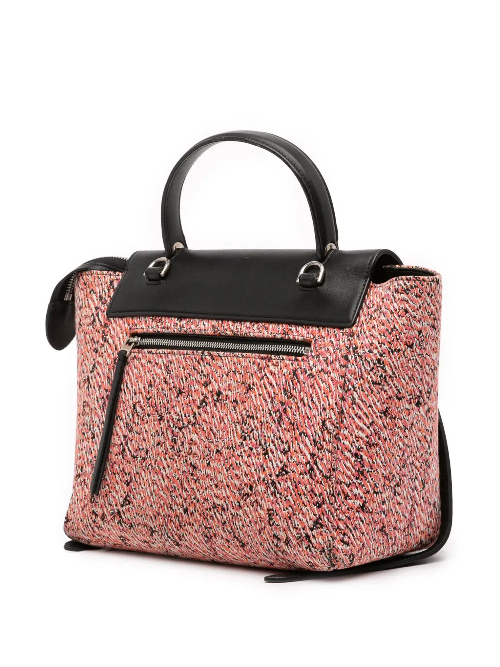 Pre-owned Celine 2017 Micro Tweed Belt Satchel In Pink