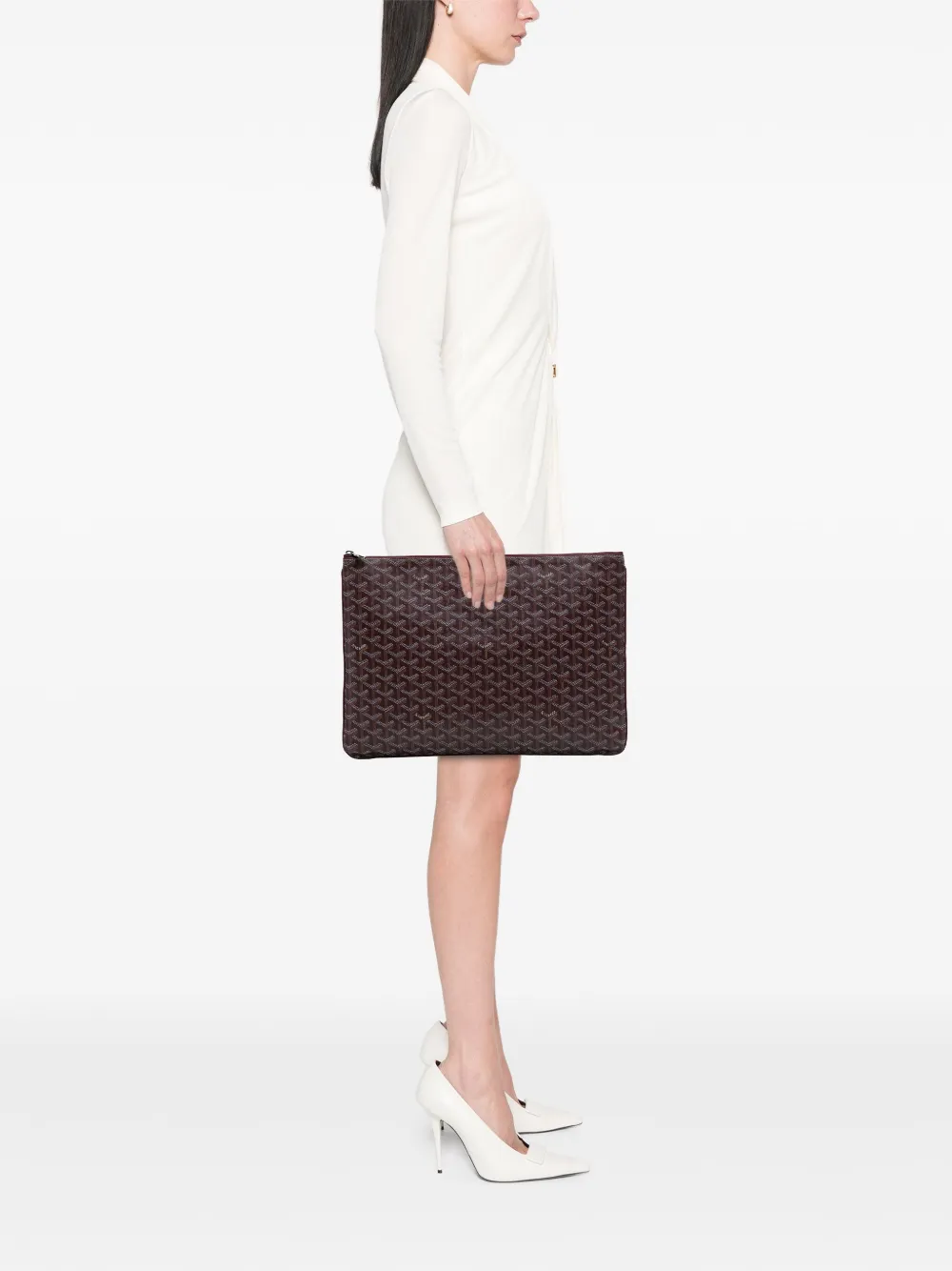 Pre-owned Goyard 2015 Ine Senat Gm Clutch Bag In Red