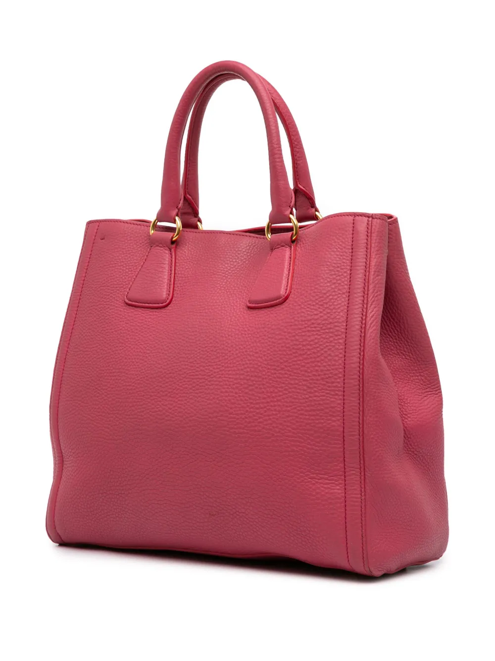 Pre-owned Prada 2010-2025 Vitello Daino Open Convertible Tote Satchel In Pink