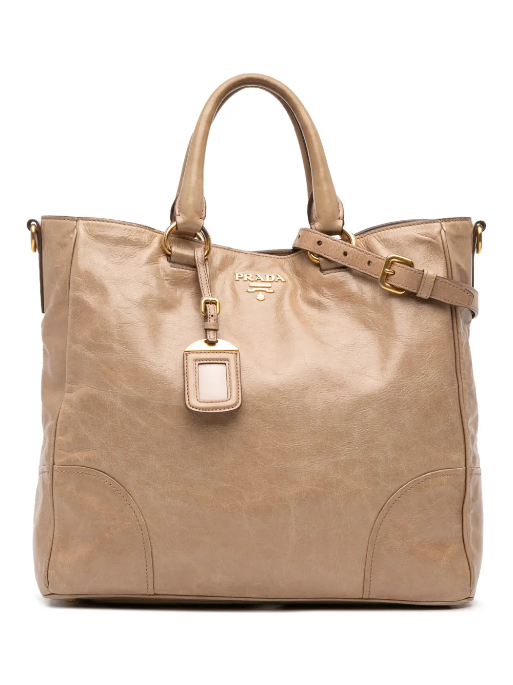 Prada Pre-Owned 2010-2025 ヴィッテロ シャイン サッチェルバッグ - ブラウン Prada Pre-Owned 2010-2025 ヴィッテロ シャイン サッチェルバッグ - ブラウン