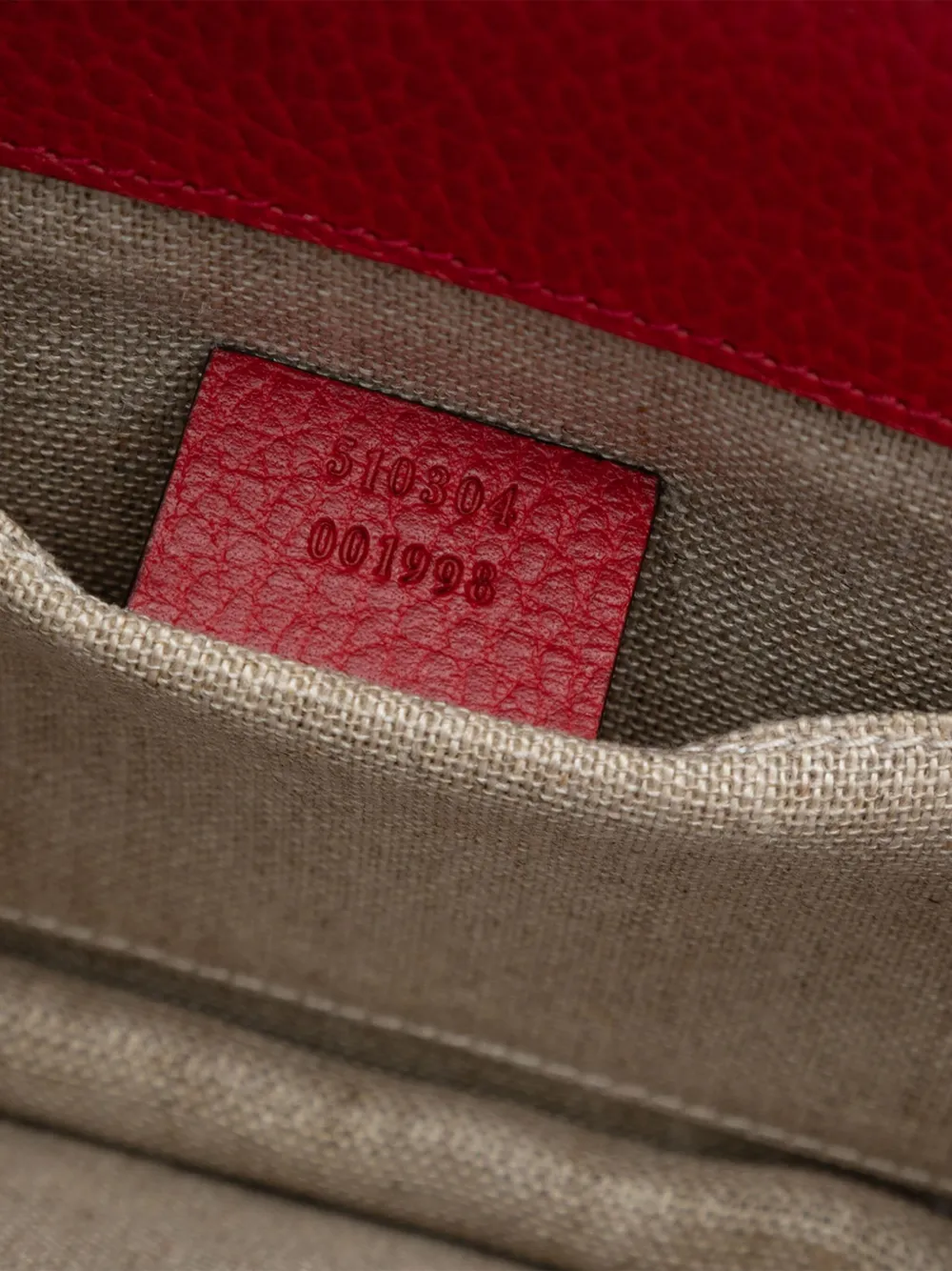Pre-owned Gucci 2016-2025 Small Dollar Calfskin Interlocking G Crossbody Bag In Red