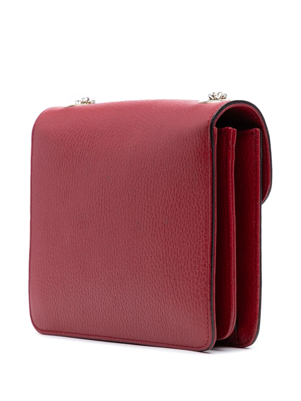 Pre-owned Gucci 2016-2025 Small Dollar Calfskin Interlocking G Crossbody Bag In Red
