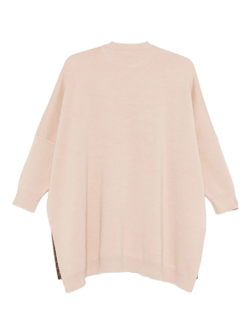 Fendi Kids Gebreide wollen jurk met logo Beige