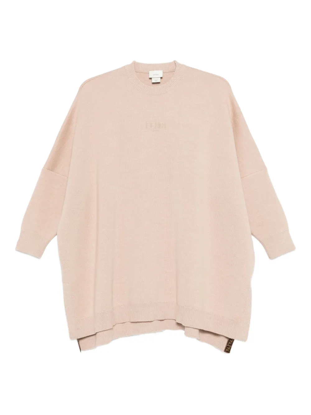 Fendi Kids knit logo wool dress - Toni neutri