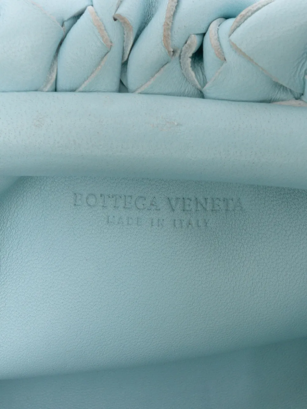 Pre-owned Bottega Veneta 2012-2025 Nappa Intrecciato The Mini Pouch Crossbody Bag In Blue