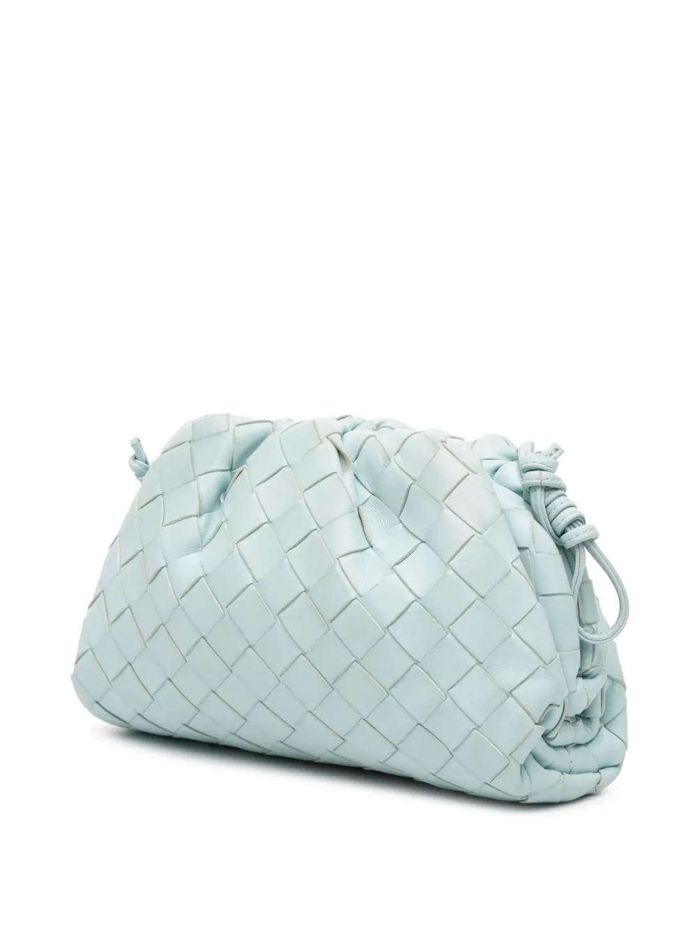 Pre-owned Bottega Veneta 2012-2025 Nappa Intrecciato The Mini Pouch Crossbody Bag In Blue