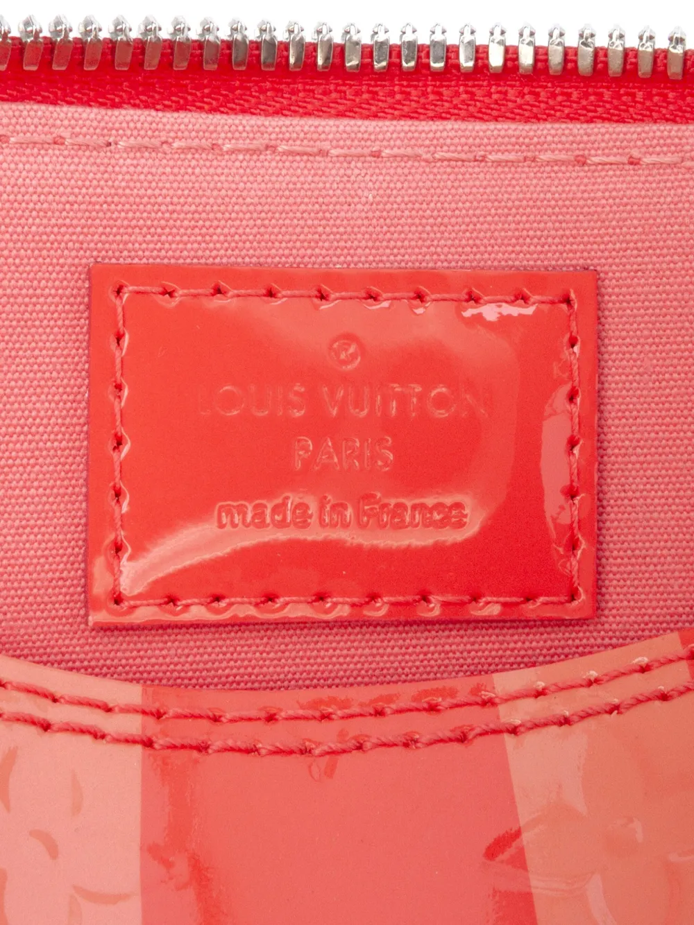 Pre-owned Louis Vuitton 2015 Monogram Vernis Rayures Alma Bb Satchel In Pink