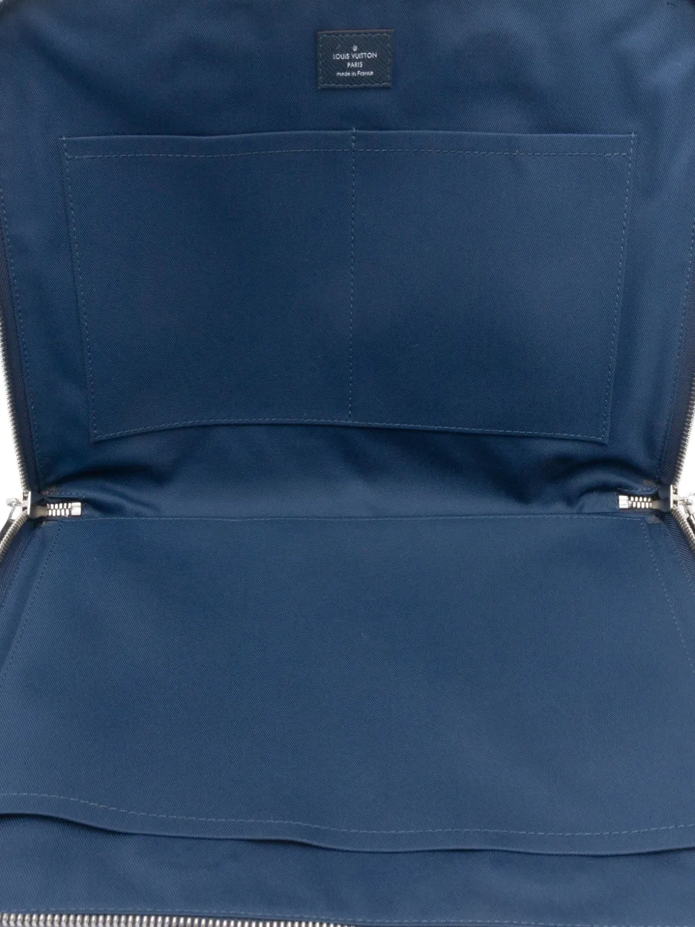 Pre-owned Louis Vuitton 2016 Taiga Porte Documents Slim Business Bag In Blue